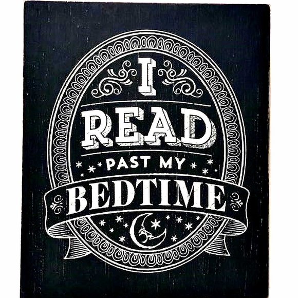 I Read Past My Bedtime Literary Wooden Box Art EUC - Picture 1 of 8